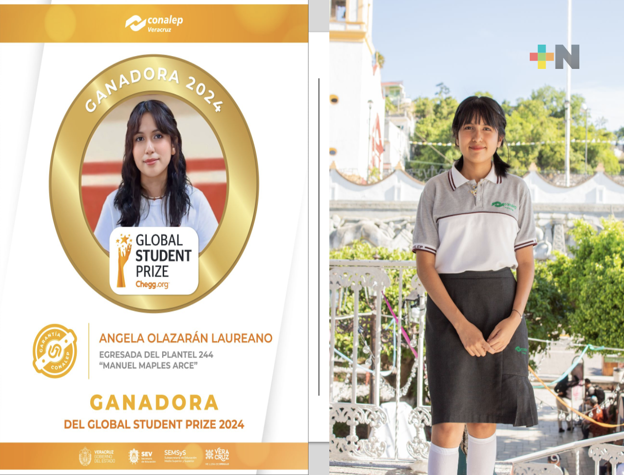 Egresada de Conalep Veracruz gana el Global Student Prize 2024